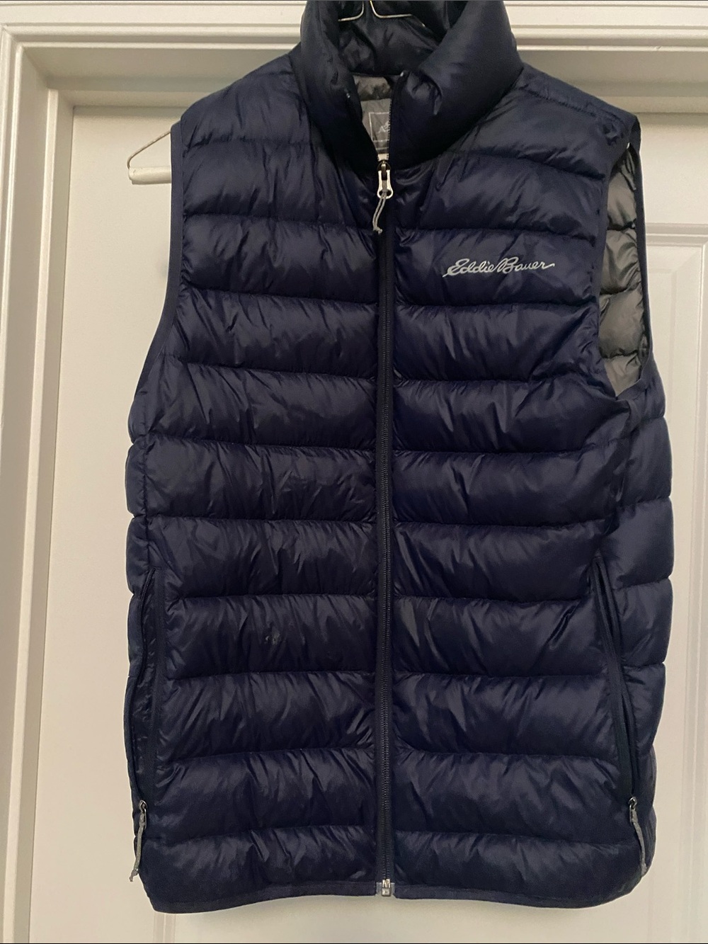 Eddie Bauer Navy Quilted Down Puffer Vest small